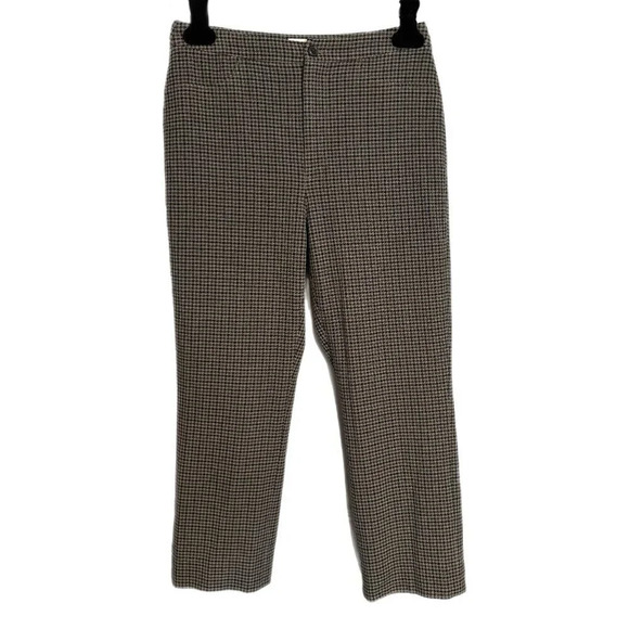 Aritzia Sunday Best Freshman Check Pant Size 4  Gray High Rise Straight Academia - Picture 1 of 14